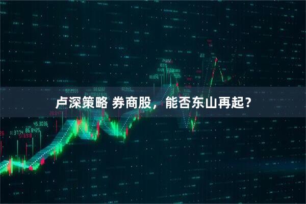 卢深策略 券商股，能否东山再起？