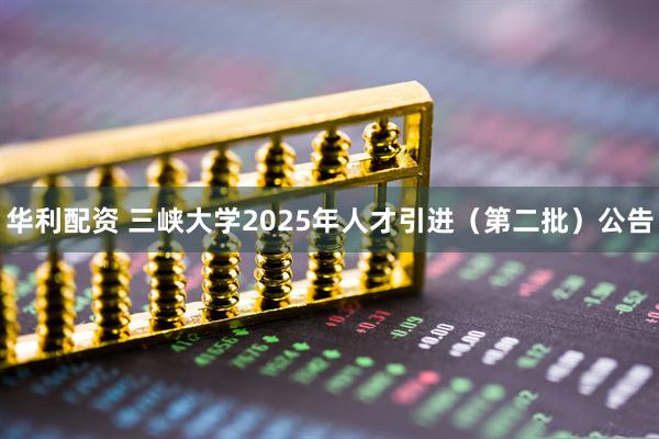 华利配资 三峡大学2025年人才引进(第二批)公告